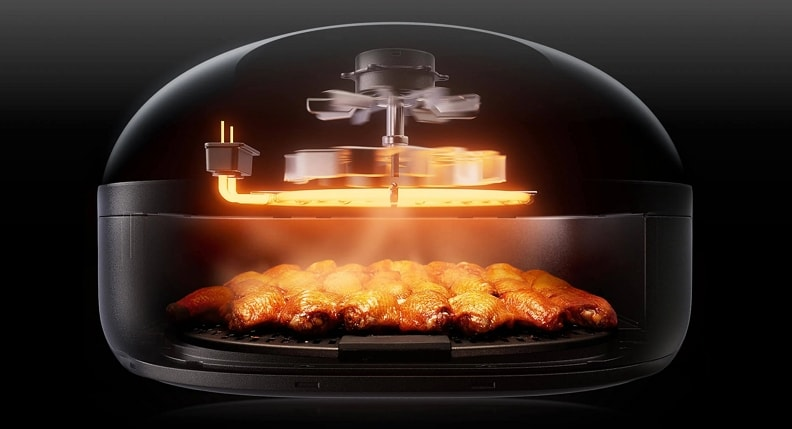 fast response infrared tube for rotary oven